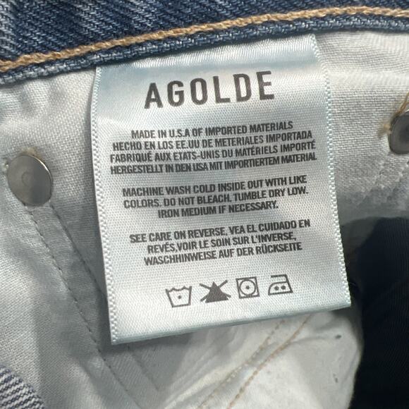 Agolde 90s Y2K Mid Rise Loose Fit Jeans Button Fly Denim Womens Size 25 - Picture 14 of 16